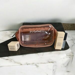 MAC Pink PVC Makeup Bag & 3 Samples